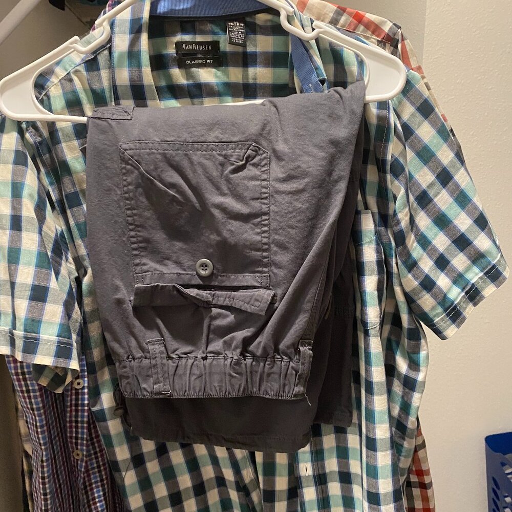 Men's Gray Knee Length Cargo Shorts